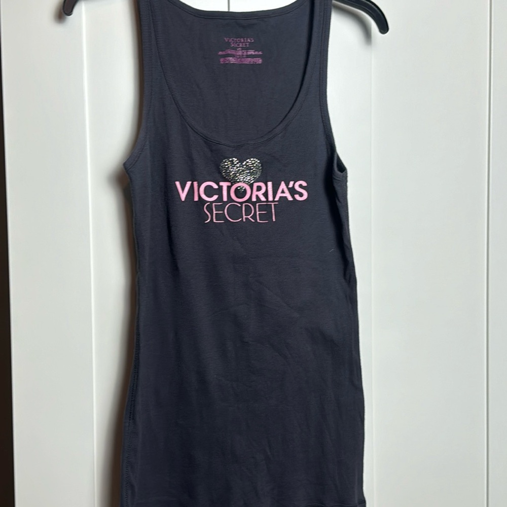 VS/ VICTORIA SECRET rhinestone heart tank top